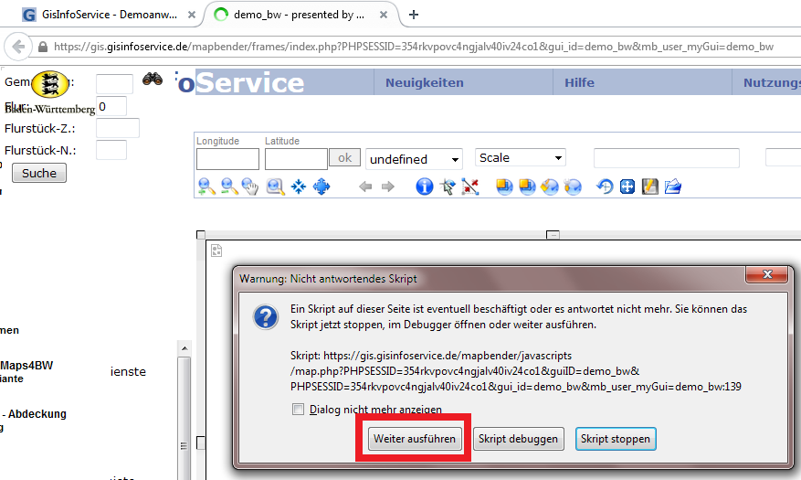 Scriptmeldung BW